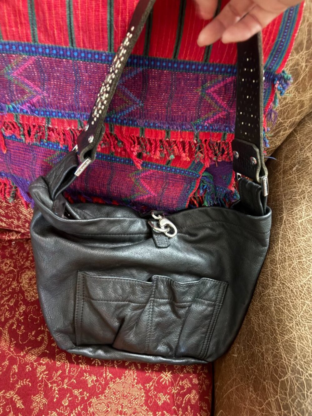Tylie Malibu Vintage Hobo - Black Leather